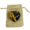 Zungtin Healing Crystal Tiger's Eye Heart Love Carved Palm Worry Stone Chakra Reiki Balancing