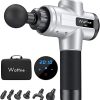 Muscle Massage Gun Deep Tissue Percussion Massager - Handheld Electric Body Massagers Sports Drill for Athletes Pain Relief&Relax, Super Quiet Motor Cordless,20 Speed Level, WattneW2 Silver