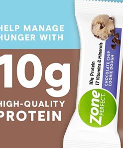 ZonePerfect Protein Bars, 10g Protein, 17 Vitamins & Minerals, Nutritious Snack Bar, Chocolate Chip Cookie Dough, 20 Bars