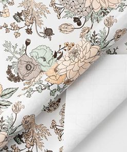 WRAPAHOLIC Wrapping Paper Roll - The Vintage Floral Printed on White Pearlized Paper,Perfect for Wedding, Birthday, Holiday, Baby Shower Wrap - 30 inch x 33 feet