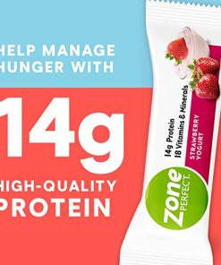 ZonePerfect Protein Bars, 14g Protein, 18 Vitamins & Minerals, Nutritious Snack Bar, Strawberry Yogurt, 20 Bars